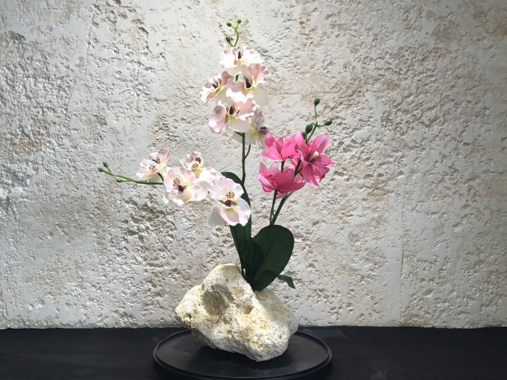 琉球石灰岩アレンジメント作品蘭花